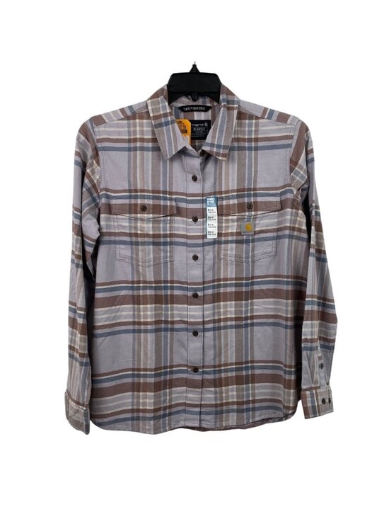 Carhartt Tops - Carhartt Womens Relaxed Fit Plaid Long Sleeve Shirt L Tencel Fiber Series